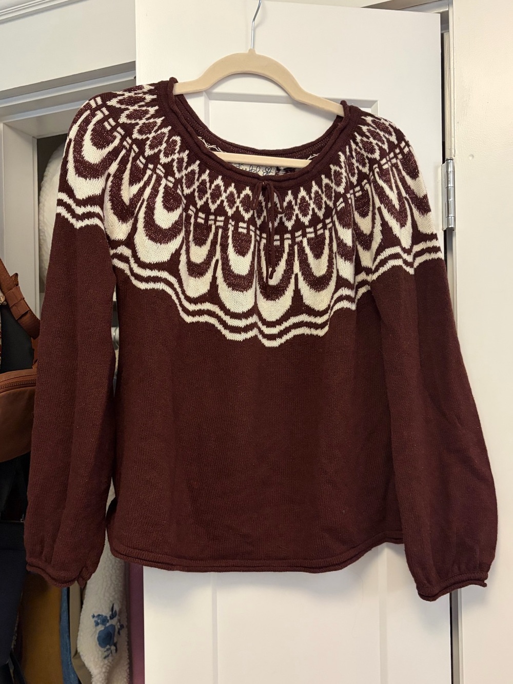Anthropologie Field & Flower Burgundy Sweater 🤎 | Size S